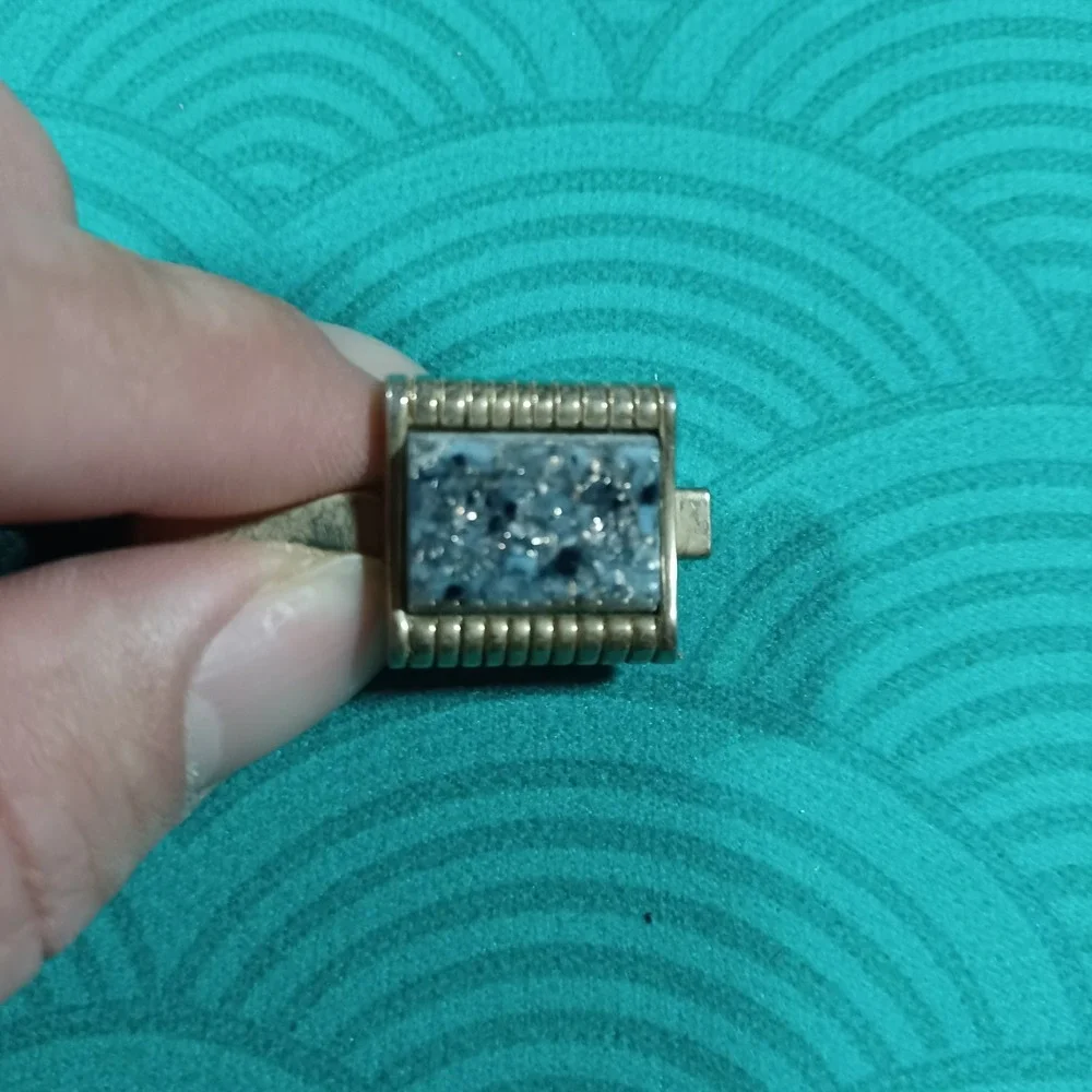 Vintage‎ Gold Tone Tie Bar Clip With Stone? Resin?